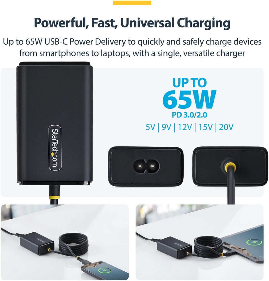 StarTech 65W USB-C LAPTOP CHARGER - .