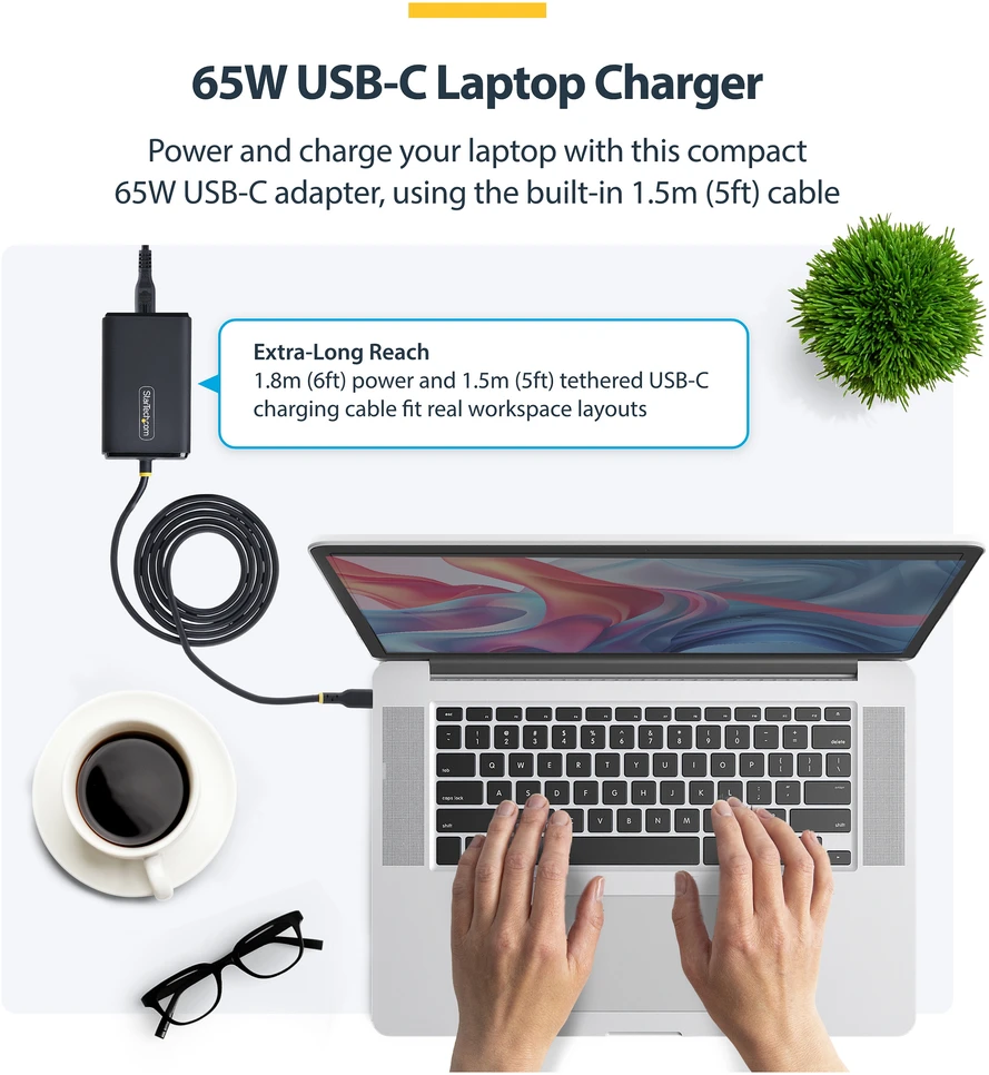 StarTech 65W USB-C LAPTOP CHARGER - .