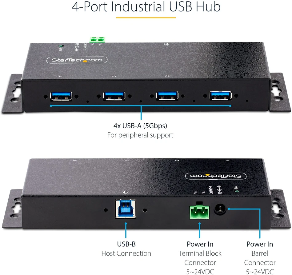 StarTech INDUSTRIAL USB 3.0 5GBPS HUB/.