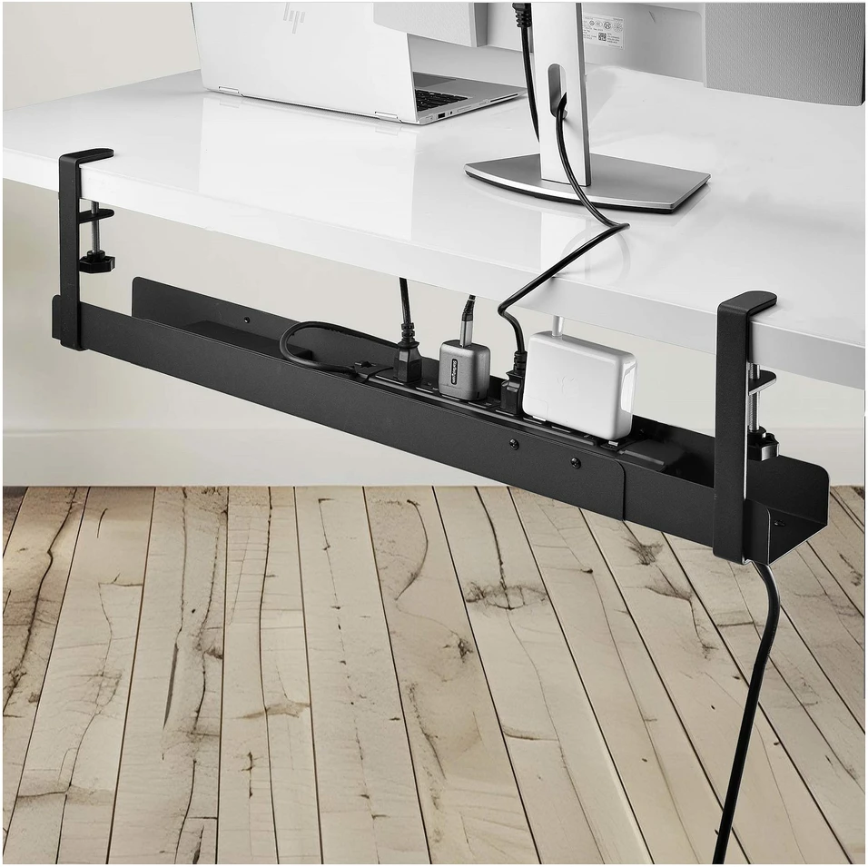 Organizatorius StarTech StarTech CALB-DESK-CABLE-TRAY kabelių organizatorius Stalo kabelių lovelis Juodas 1 vnt.