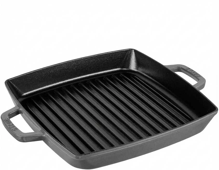 Staub grilio keptuvė indukcinė kvadratinė 33 cm grafito pilka