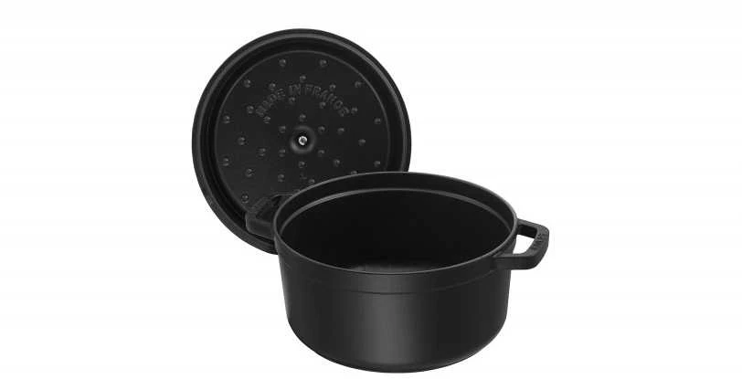 Staub La Cocotte Apvalus ketaus puodas, 2,2 l, juodos spalvos