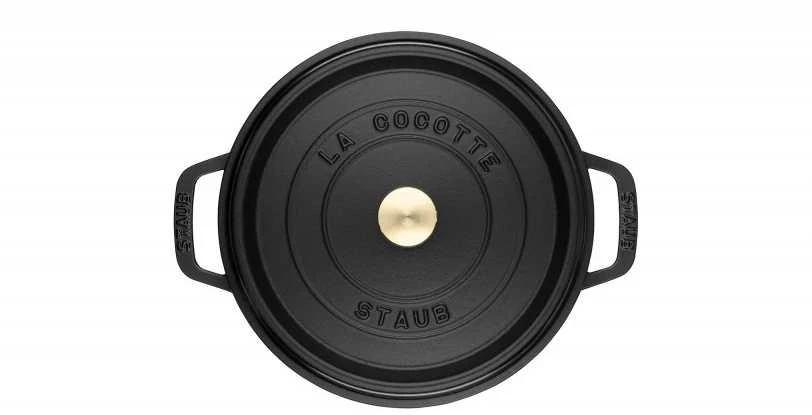Staub La Cocotte Apvalus ketaus puodas, 2,2 l, juodos spalvos