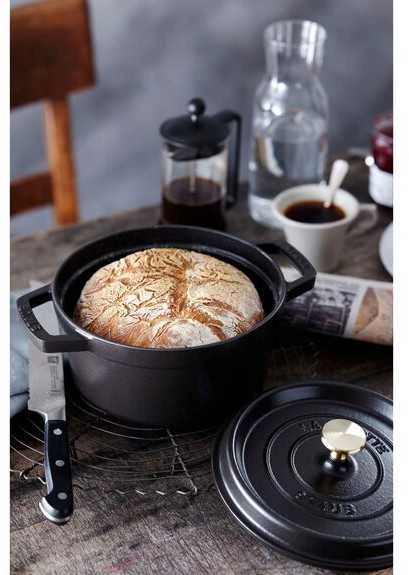 STAUB kepimo indas Round Cocotte, 24 cm, Juodas