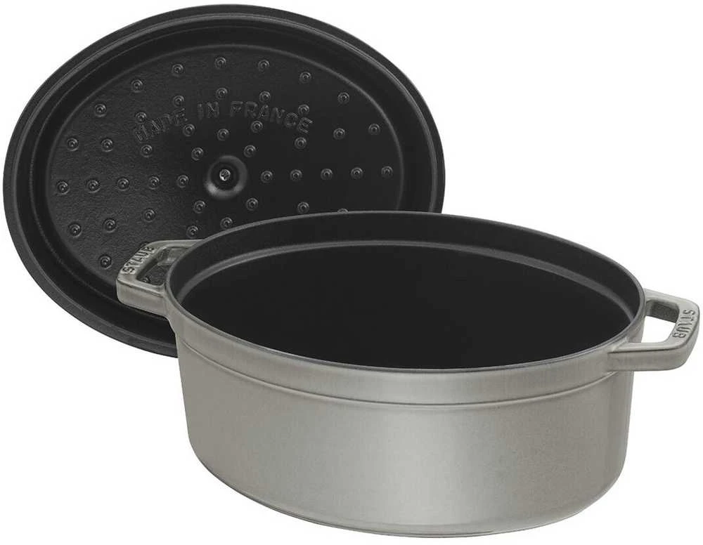 Staub Oval Cocotte, 29cm ketaus, grafito pilka