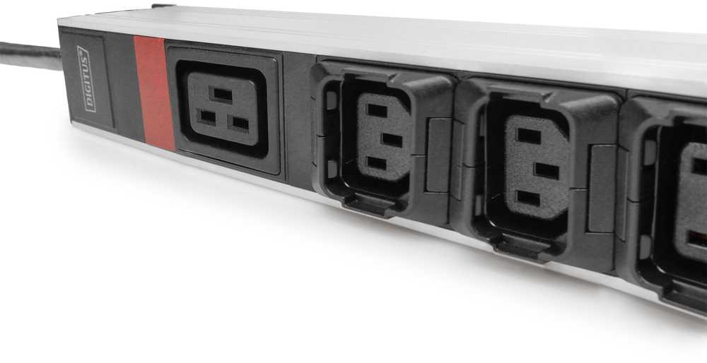 Jungiklis Digitus Digitus Basic PDU sprendimas IT, 3 fazių įrenginys 16 A, 24 x C13, 3 x C19, 3 m maitinimo kabelis, IEC 60309 vyriška jungtis 16 A
