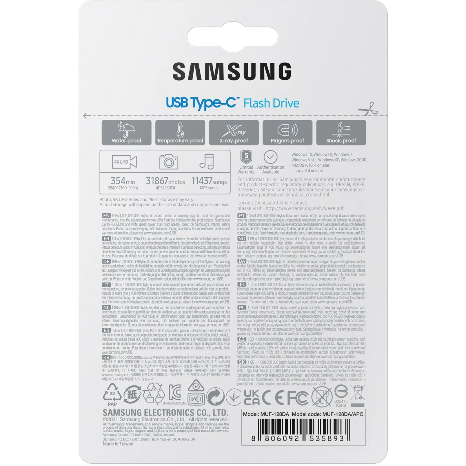 USB laikmena SAMSUNG MUF-128DA/APC, 128GB, USB 3.2