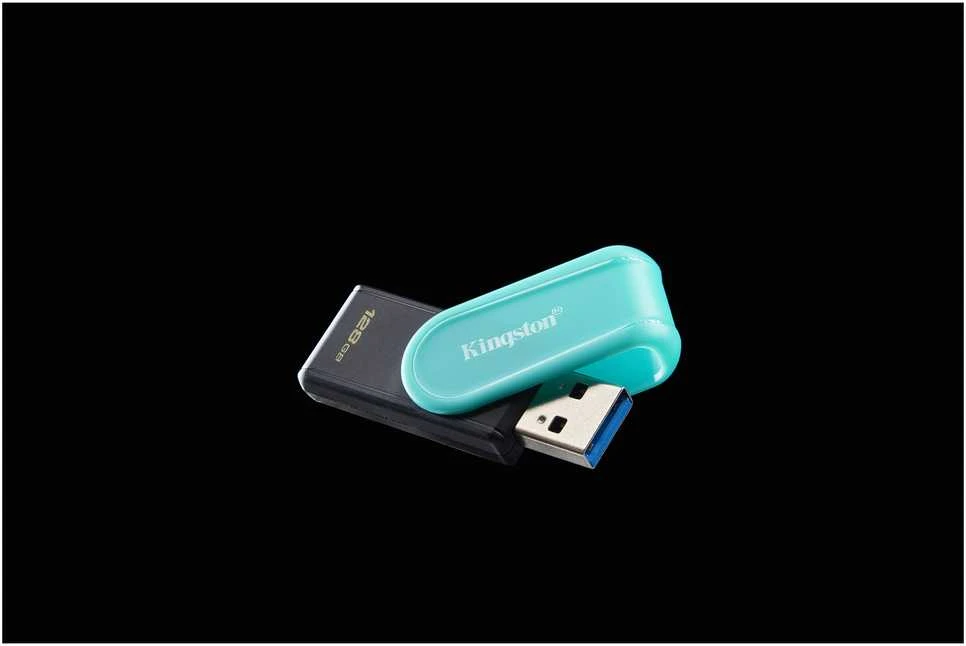 KINGSTON 128GB Portable USB 3.2 Gen 1 DataTraveler Exodia S Juodas/Turquoise
