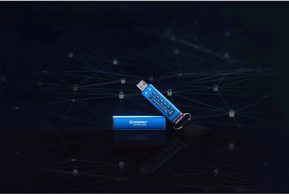 Kingston IronKey klaviatūra 200 128GB USB 3.0 AES Encrypted