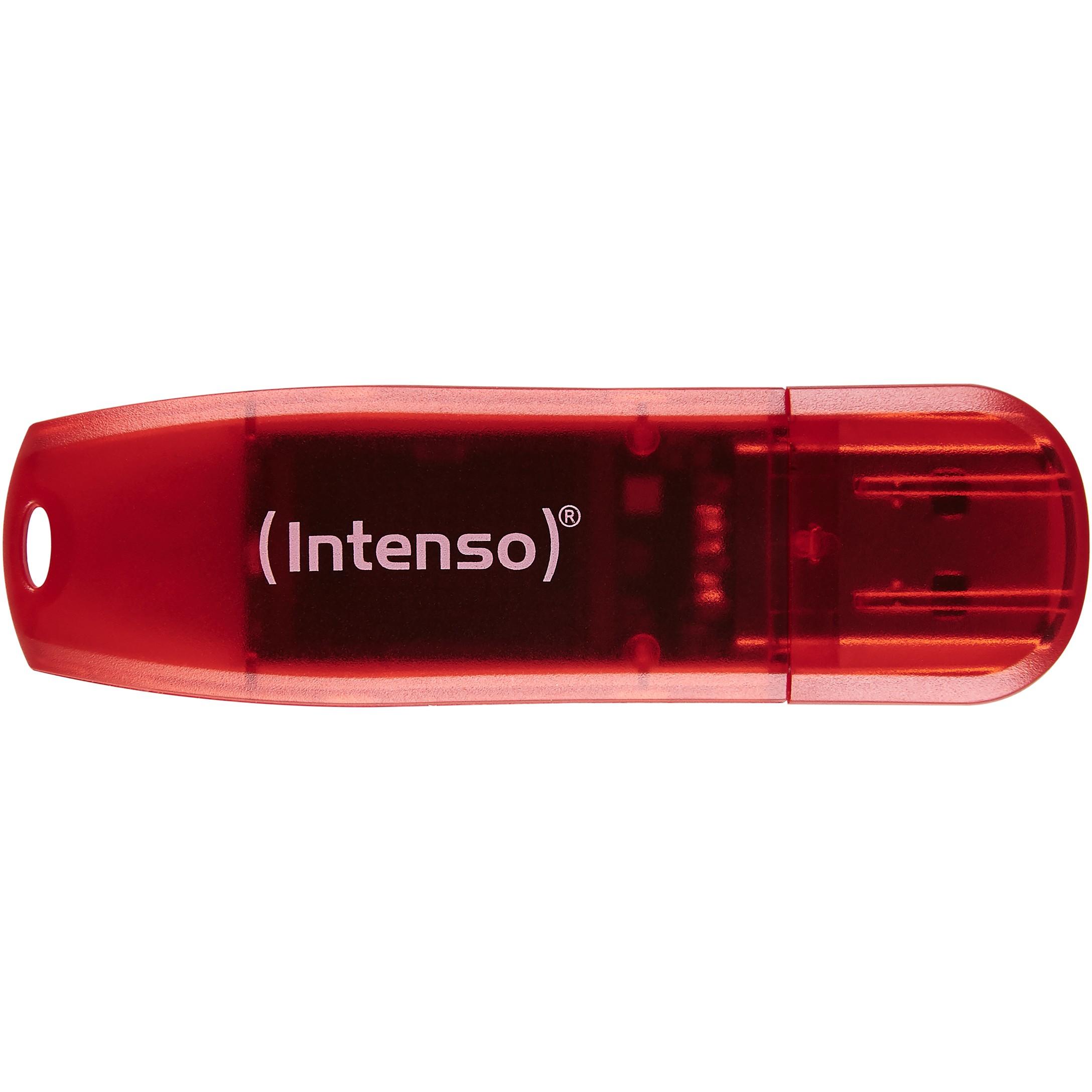 USB atmintinė 128GB USB 2.0 Intenso 3502491 Rainbow Line Raudona