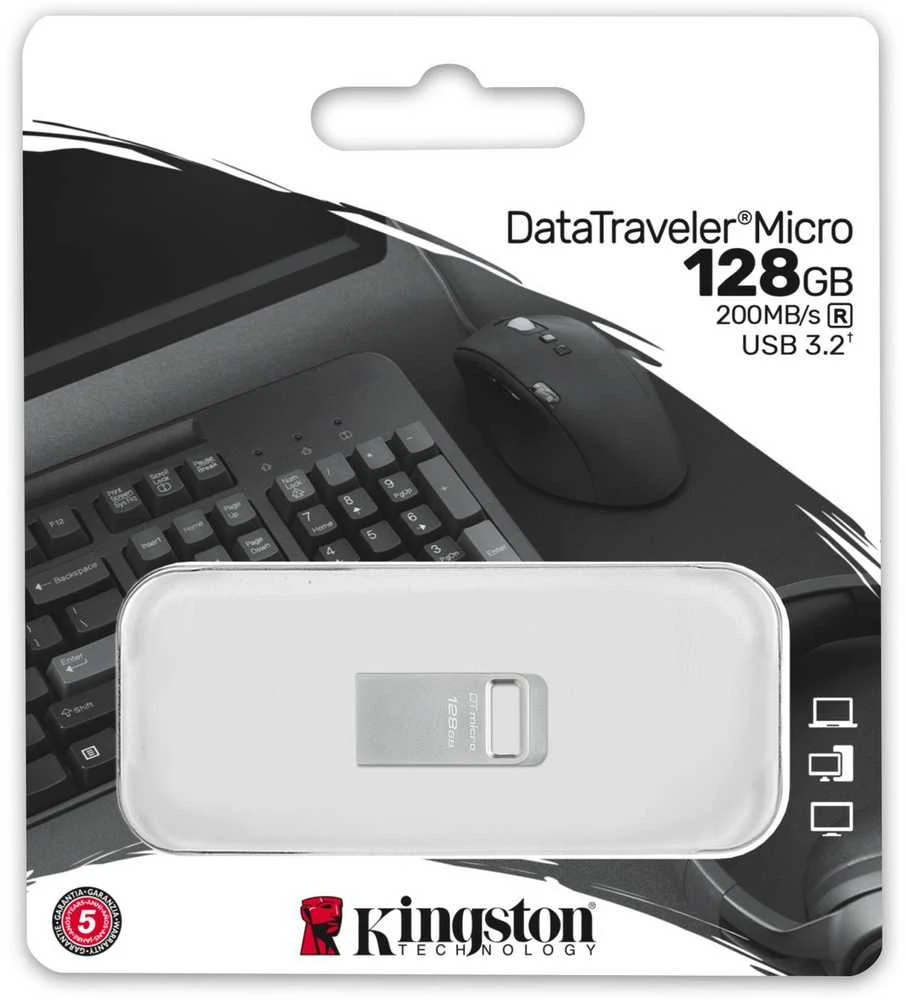 KINGSTON 128GB DATATRAVELER MICRO 200MB/S METAL USB 3.2 GEN 1