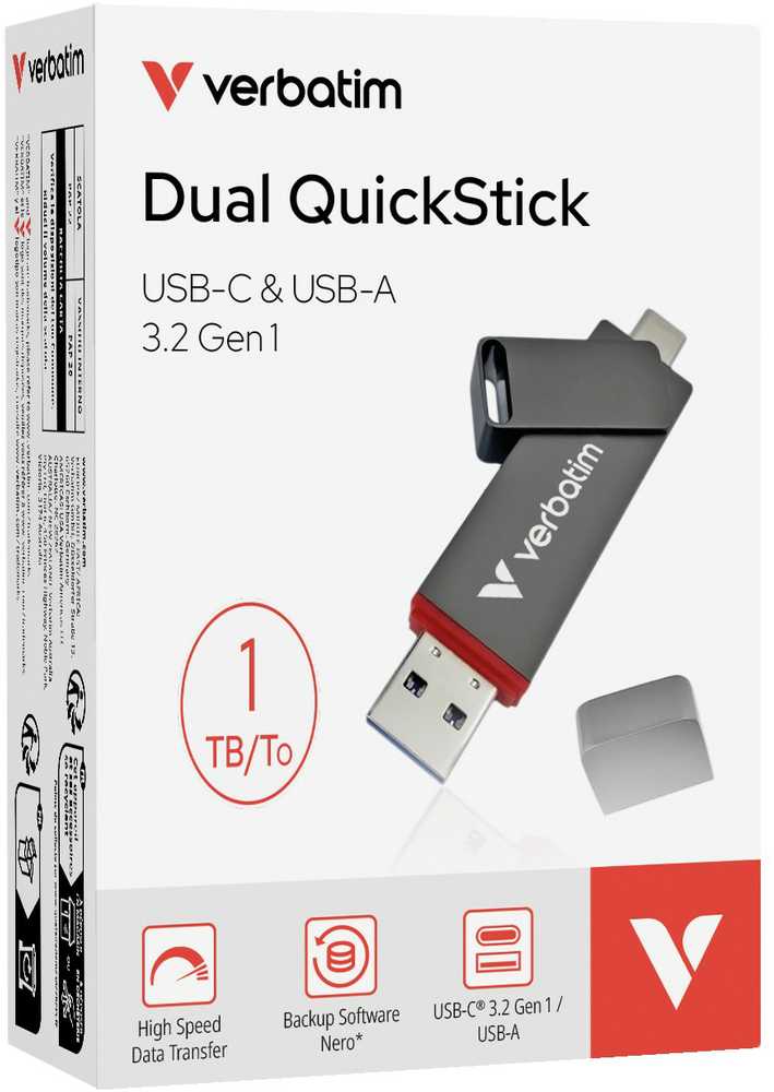 Verbatim Pendrive 1TB USB-A/USB-C Dual QuickStick 32043