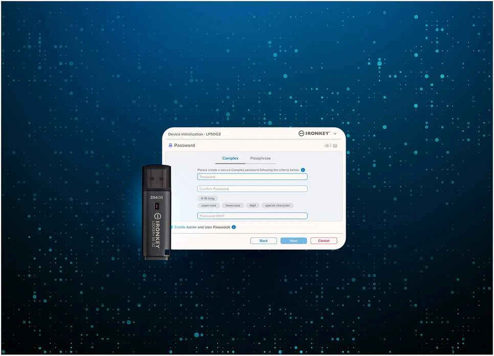„Kingston IronKey Locker+ 50 G2“ 256 GB USB 3.2 atmintinė