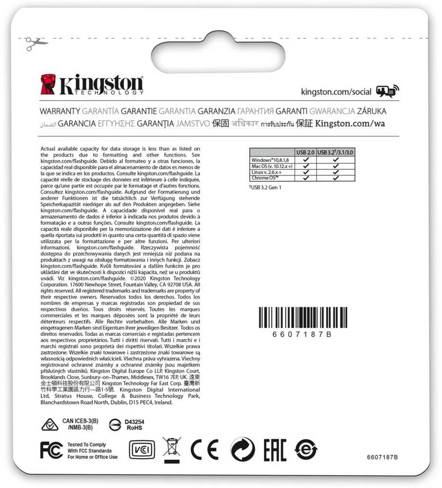 „Kingston“ | USB 3.2 atmintinė | „DataTraveler micro“ | 256 GB | USB A tipo | Sidabrinis