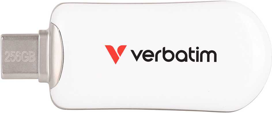Atmintukas „Verbatim Plectra 256GB USB-C“, baltas, 30230