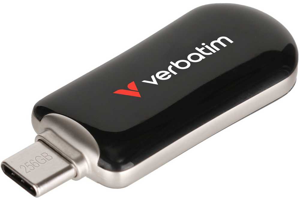 Pendrive Verbatim Plectra 256GB USB-C juodos spalvos 30226