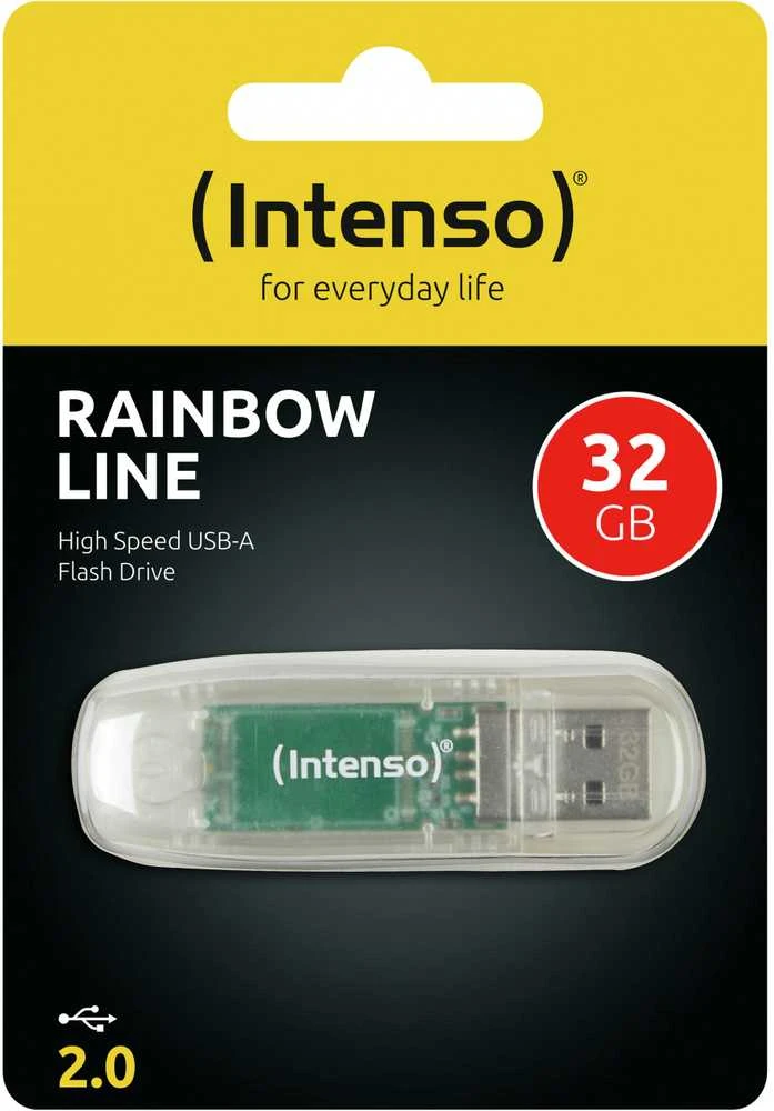 STICK 32GB USB 2.0 Intenso Rainbow Line Transparent