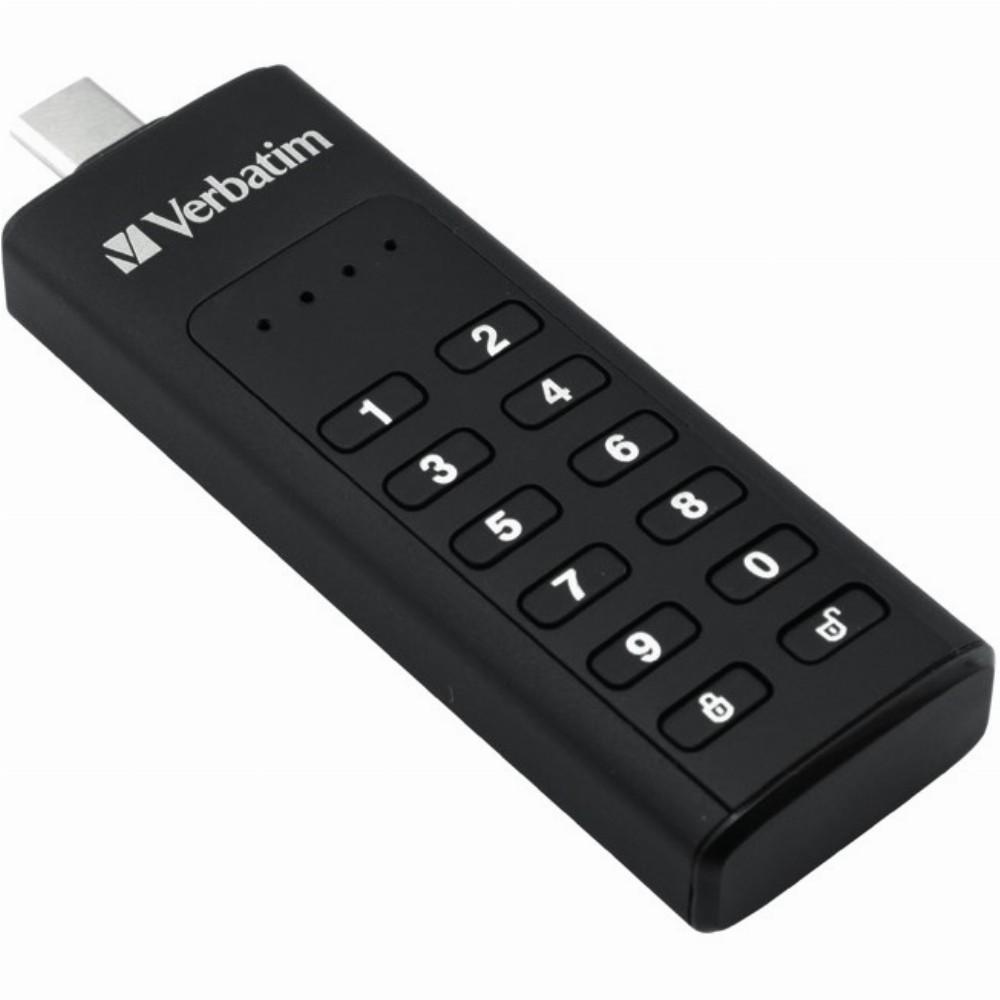 External drive Verbatim klaviatūra Secure USB 3.2 Gen 1 32GB juodos spalvos 49427
