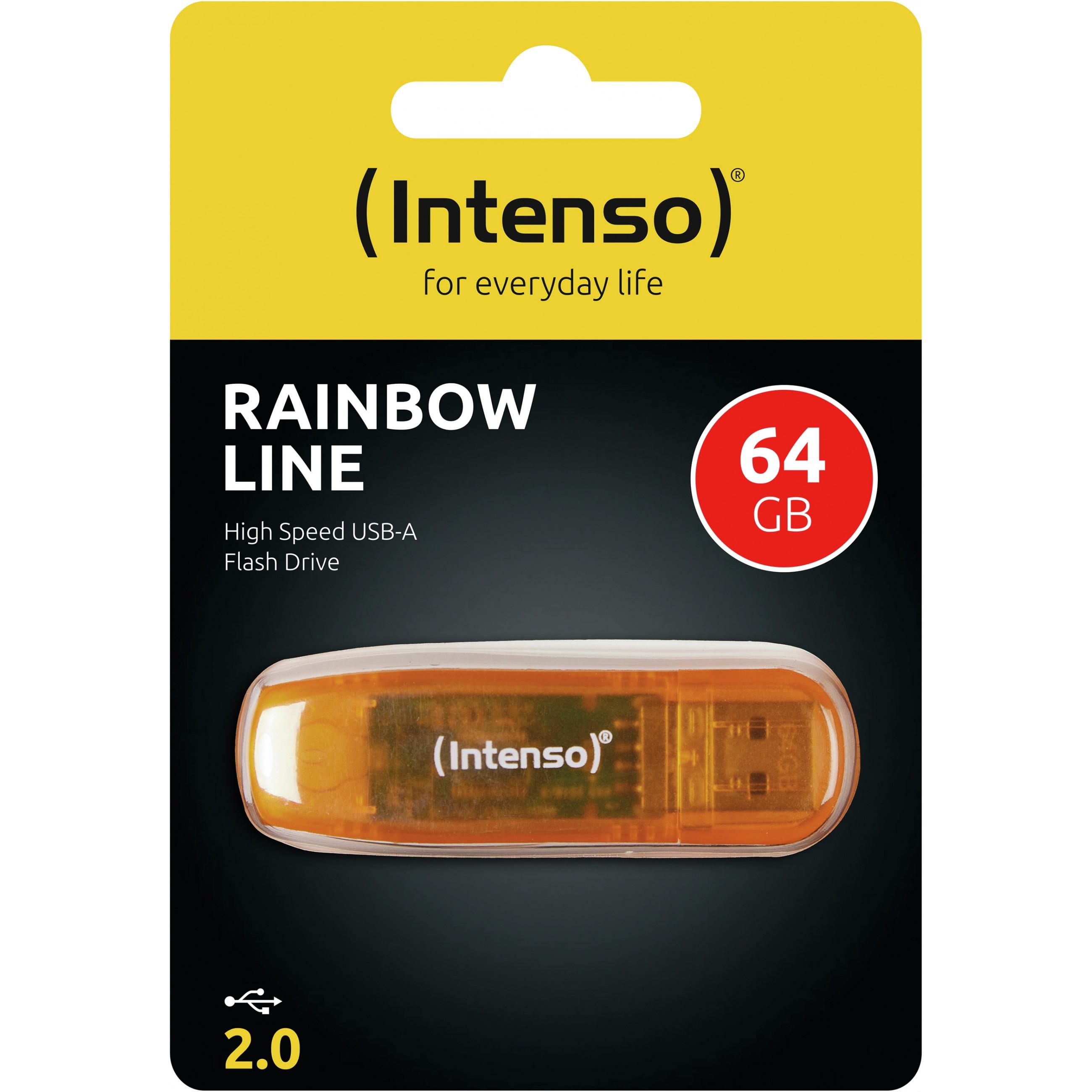 INTENSO 3502490 Intenso USB atmintinė RAINBOW LINE Oranžinė 64GB