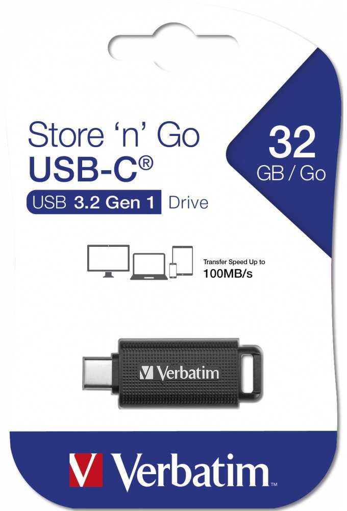 Verbatim Pendrive 64GB USB-C juodos spalvos 49458