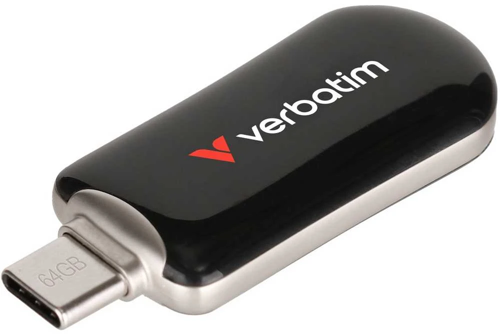 Pendrive Verbatim Plectra 64GB USB-C juodos spalvos 30224
