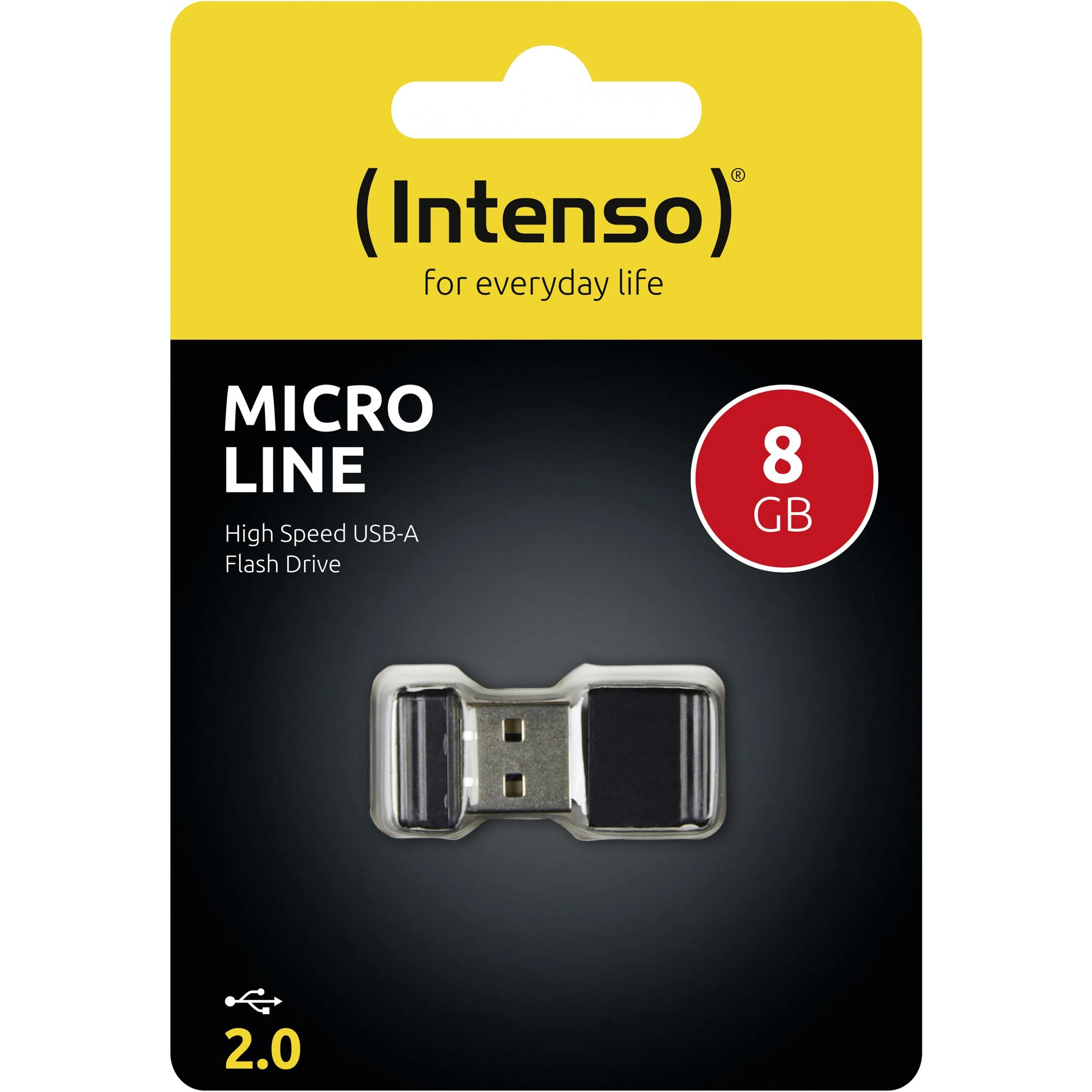 STICK 8GB USB 2.0 Intenso 3500460 Micro Line Juodas