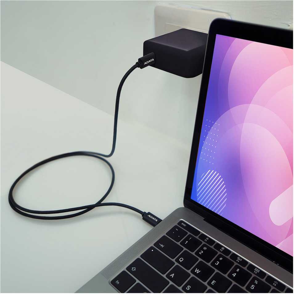 ADATA Kabelis usb-c do usb-c 2.0/100w 200cm juoda