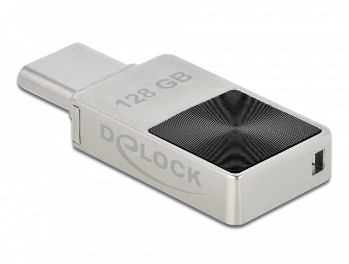 STICK DELOCK Mini USB 3.2Gen1 USB-C Speicherstick 128GB Metallgeh.