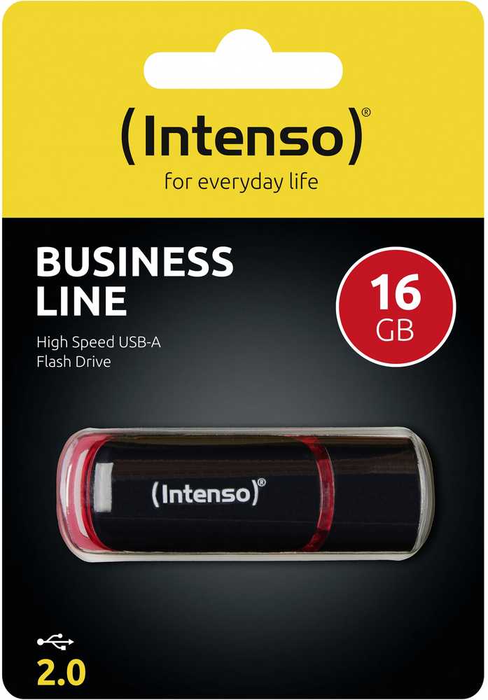 STICK Intenso Business Line 16 GB USB 2.0 (juodas/raudona, 3511470)