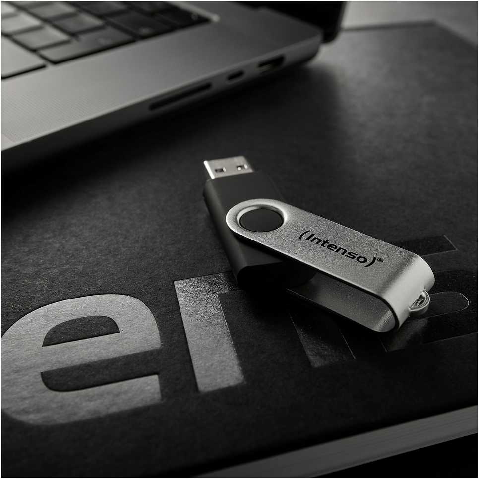 Intenso Office Line 64 GB, USB-Stick - sidabrinis/juodas, USB-A 3.2