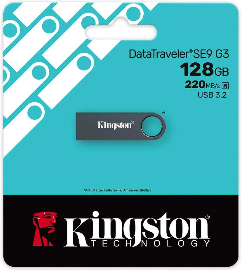 „Kingston“ USB atmintinė | „DataTraveler SE9 G3“ | 128 GB | USB A tipo | Juodas