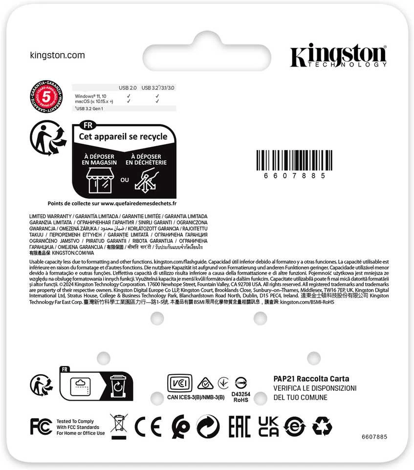 „Kingston“ USB atmintinė | „DataTraveler SE9 G3“ | 128 GB | USB A tipo | Juodas