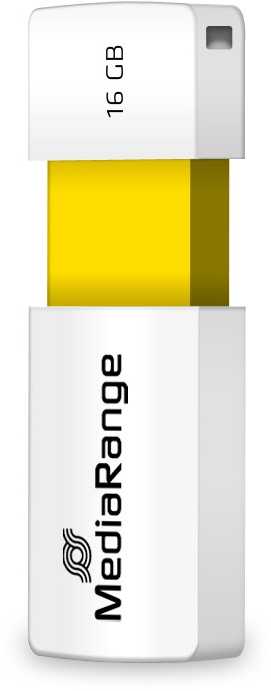 „MediaRange Color Edition“ 16 GB, USB atmintinė - balta/geltona, USB-A 2.0