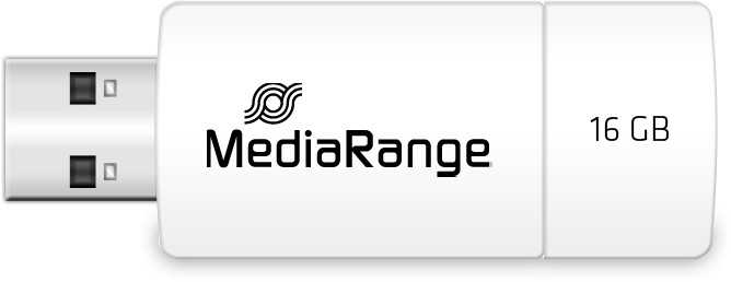 „MediaRange Color Edition“ 16 GB, USB atmintinė - balta/geltona, USB-A 2.0