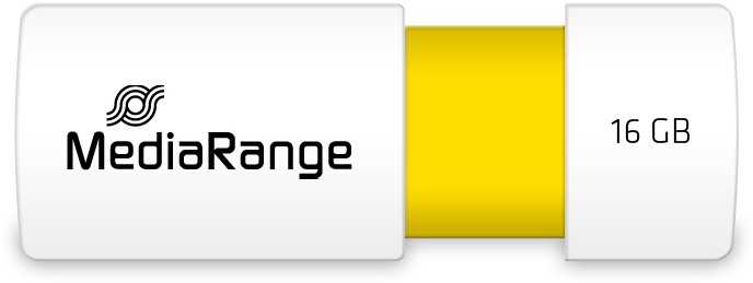 „MediaRange Color Edition“ 16 GB, USB atmintinė - balta/geltona, USB-A 2.0