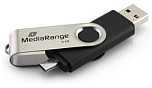 Mediarange Pendrive Triton MR932-2 32GB Juodas, Sidabrinė