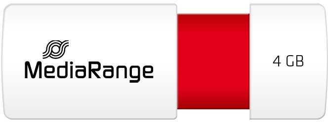 STICK MediaRange USB STICK 4GB USB 2.0 Slider red