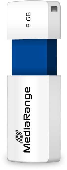 Mėlyna MediaRange Color Edition 8 GB, USB-Stick - baltas/mėlynas, USB-A 2.0