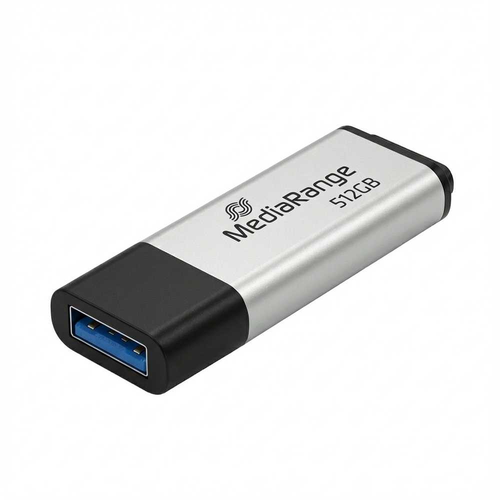 MediaRange High Performance 512 GB, USB-Stick - sidabrinis/juodas, USB-A 3.2 Gen 1
