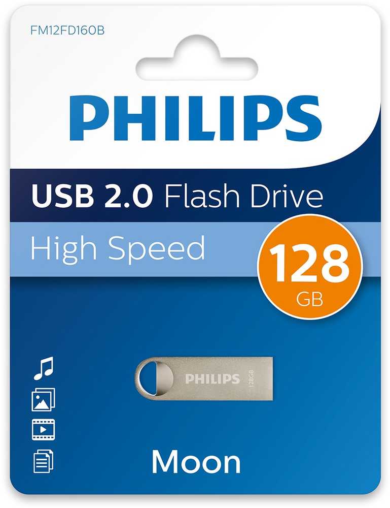 Pendrive Philips Moon 128GB Sidabrinė Vintage (FM12FD160B/00)