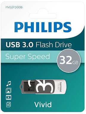 ATMINTINĖ „Philips“ USB 3.0 32 GB „Vivid Edition Shadow Pilkas“