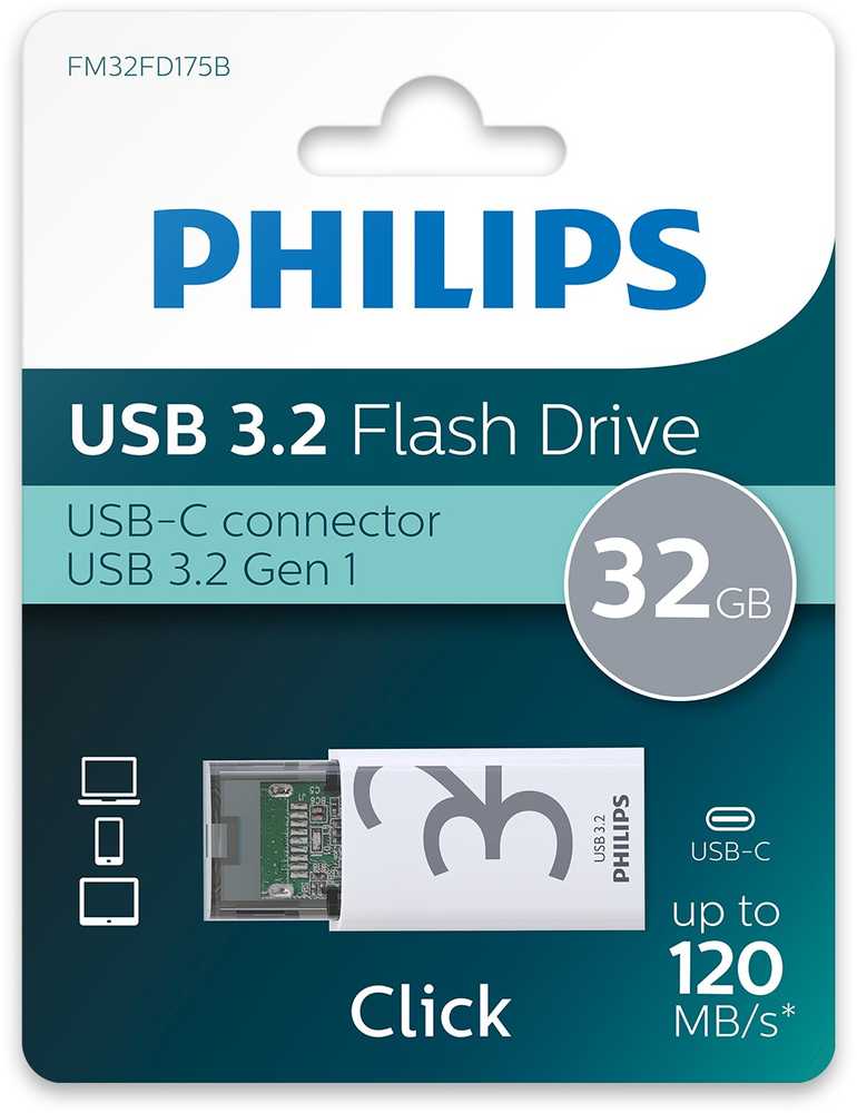 STICK Philips USB 3.2 32GB Click Series Gen 1 USB-C
