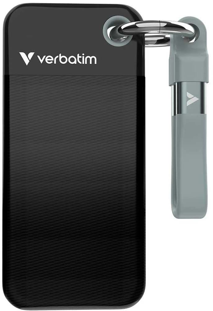 Kietasis diskas Verbatim 2TB SSD Keychain with USB 3.2 Gen.2 Cable Juodas-Pilkas 32194