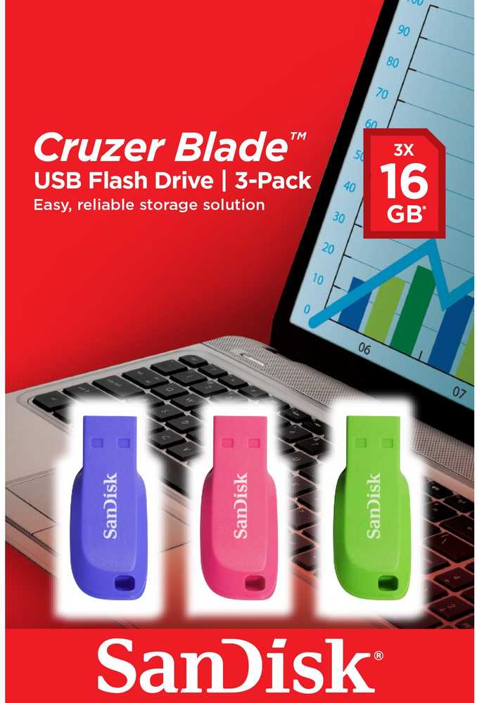 USB laikmena Sandisk Cruzer Blade 3x16 GB