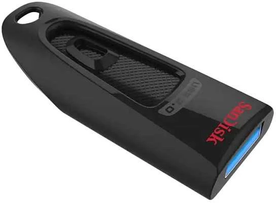 Sandisk ULTRA 64GB USB 3.0 FLASH DRIVE - 130MB/S READ 3 PACK (Juodas)