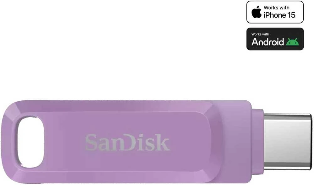 „SanDisk Ultra Dual Drive Go USB Type-C“, levandų spalvos, pasaulinis, EAN: 619659204334