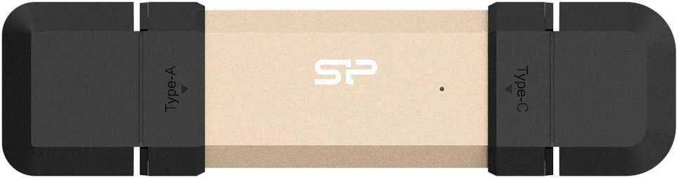 Kietasis diskas „Silicon Power DS72“ USB atmintinė 500 GB A tipo USB / C tipo USB 3.2 Gen 2 (3.1 Gen 2) Auksinė
