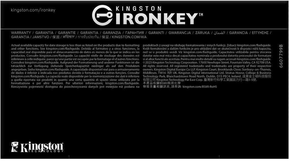 Kingston IronKey D500S 128GB FIPS 140-3 3 lygis 256 bitų