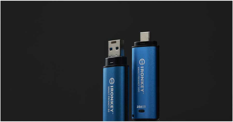 „Kingston IronKey Vault Privacy 50C“ 256 GB USB-C, 256 bitų, AES šifruotas
