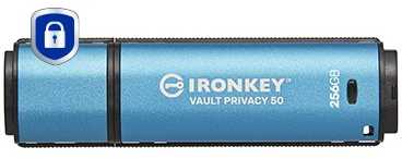 Kingston „IronKey Vault Privacy 50“ 256 GB USB 3.0 256 bitų AES šifravimas